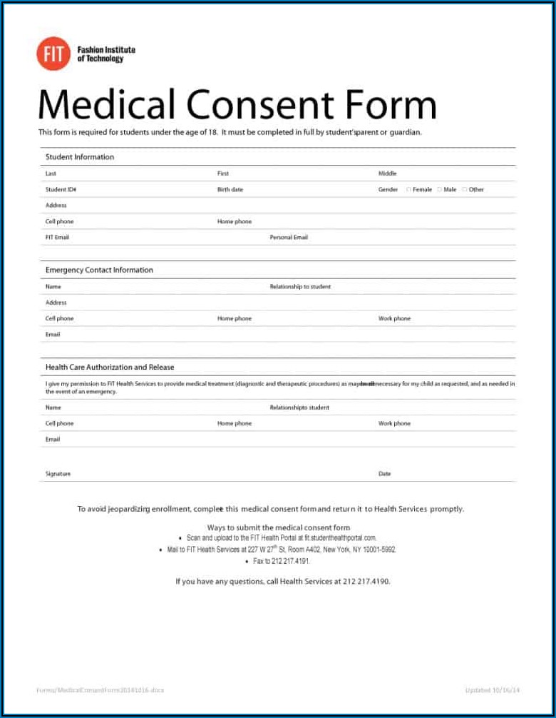 Free Printable Child Medical Consent Form For Grandparents Notarized