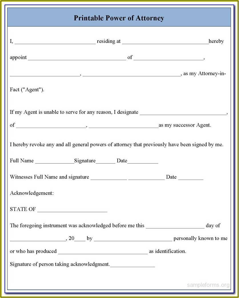 Free Printable Medical Power Of Attorney Forms Florida