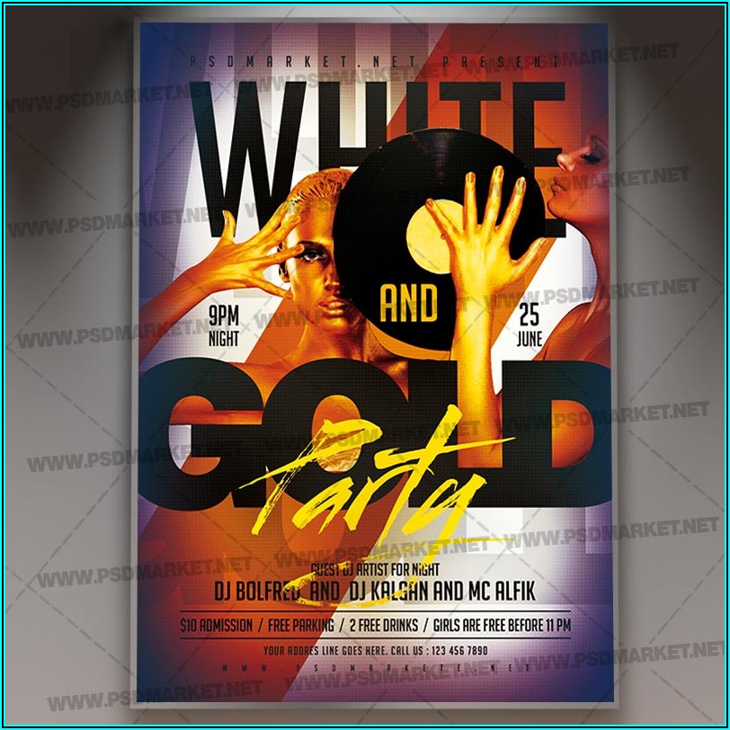 Gold Party Flyer Template Psd