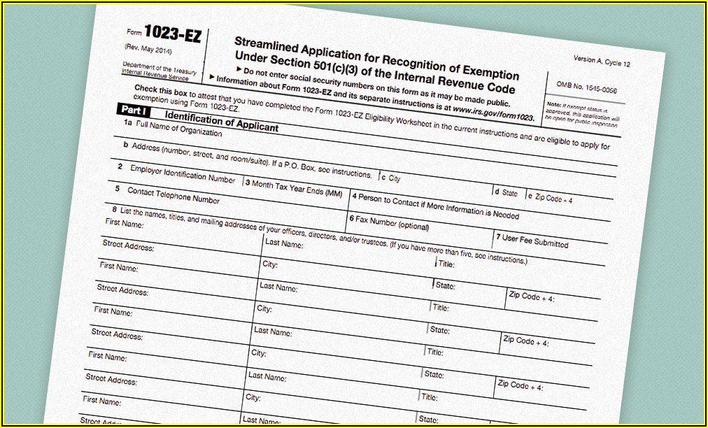 Irs 501 C 3 Form