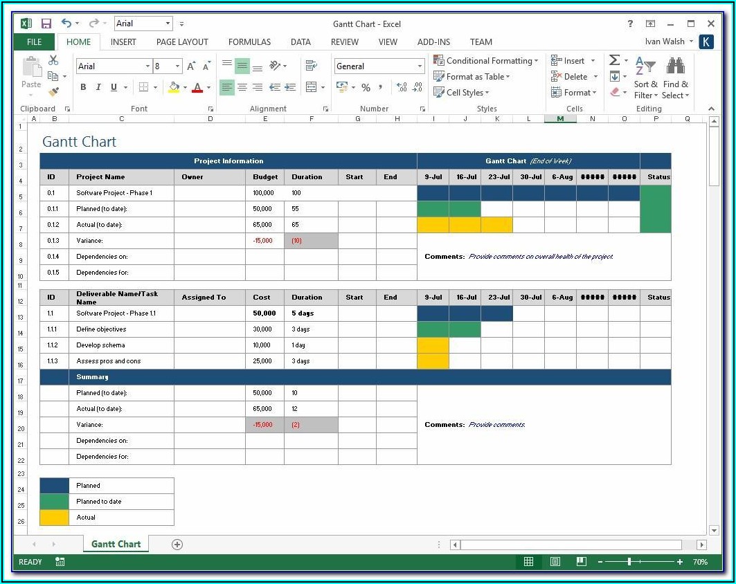 Microsoft Excel Project Plan Template Free