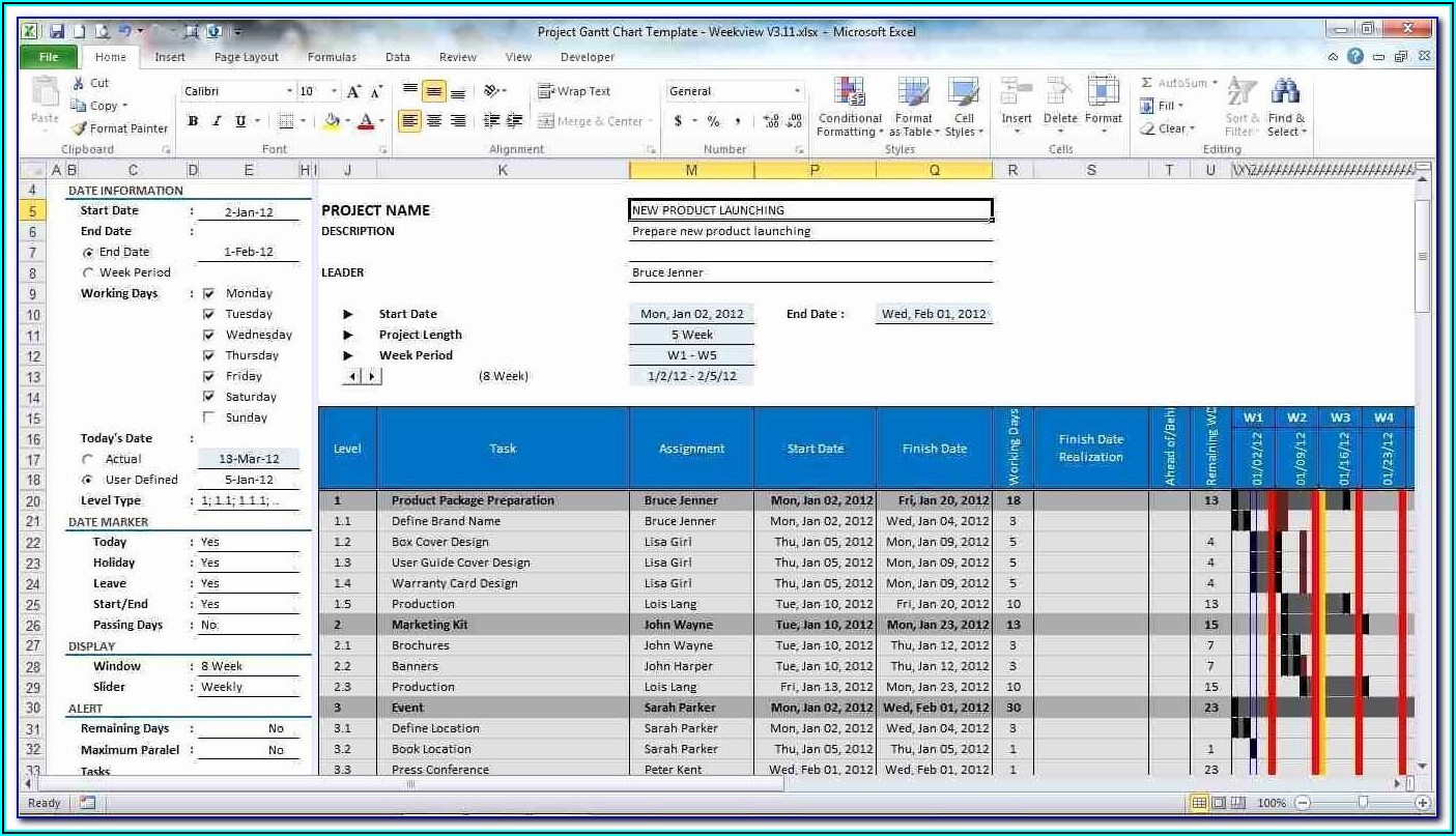 Microsoft Excel Project Planning Template