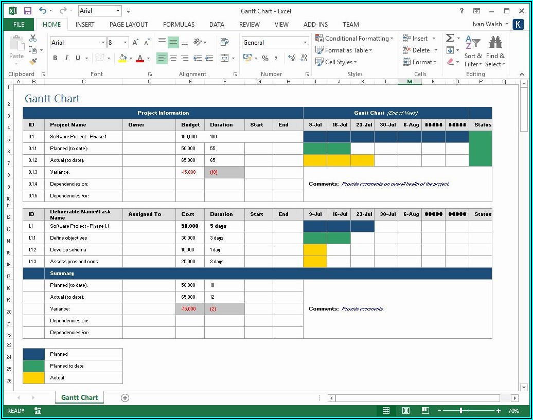 Ms Excel Project Plan Templates