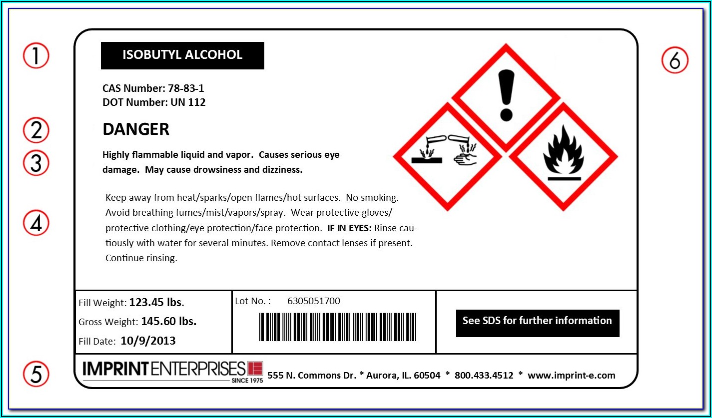 Msds Label Template