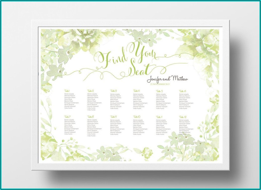 Seating Chart Poster Template