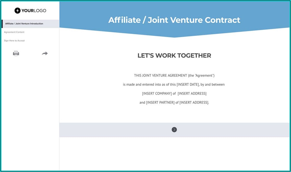 Template Joint Venture Agreement