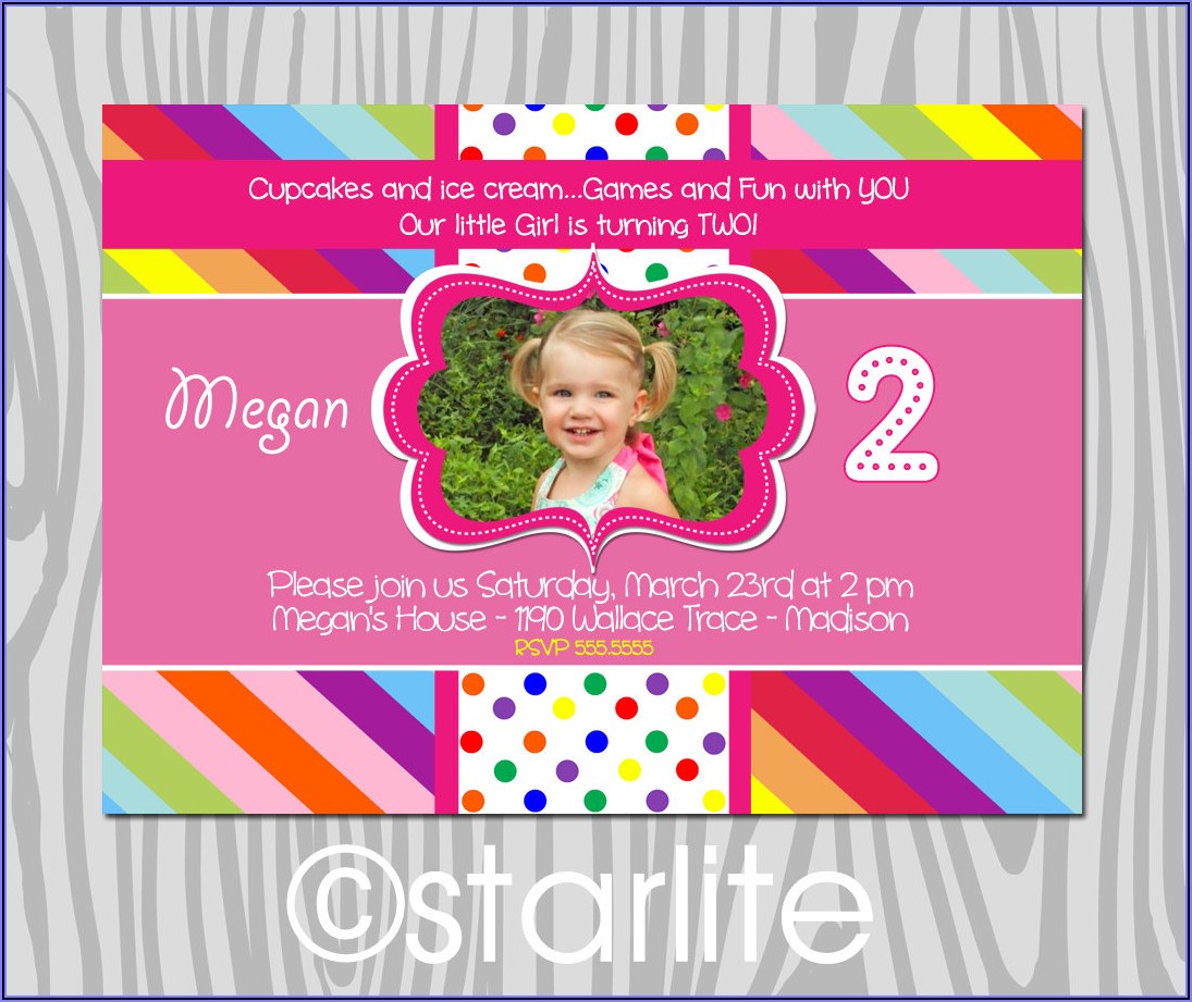 2nd Birthday Invitation Card For Baby Girl