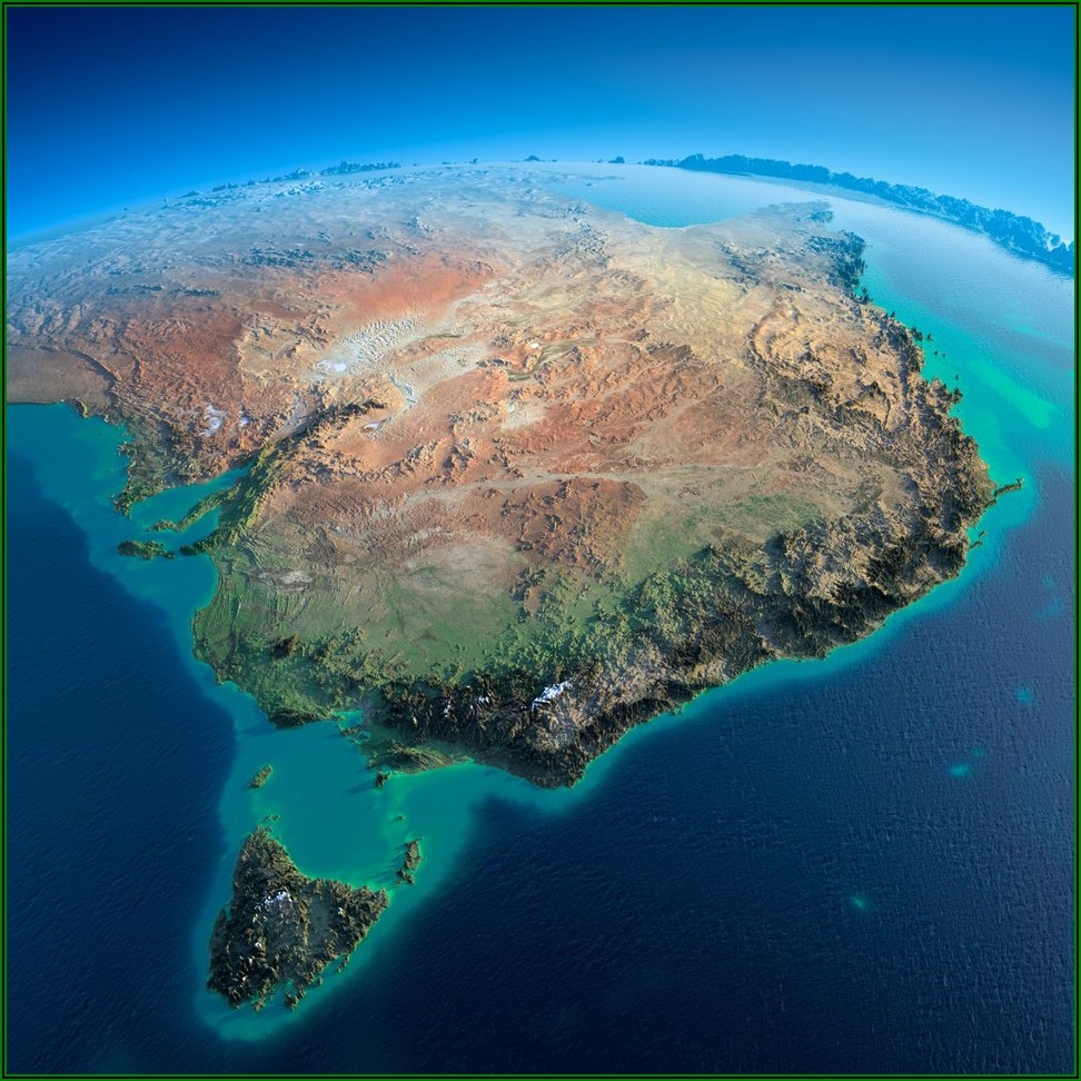 3d Relief Map Of Australia