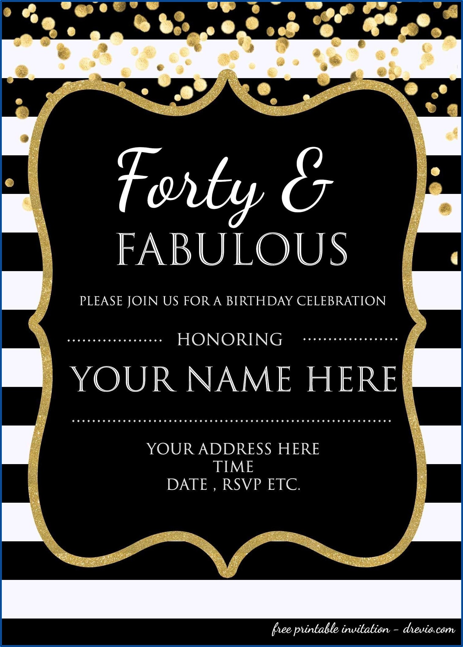 40th Surprise Birthday Party Invitations