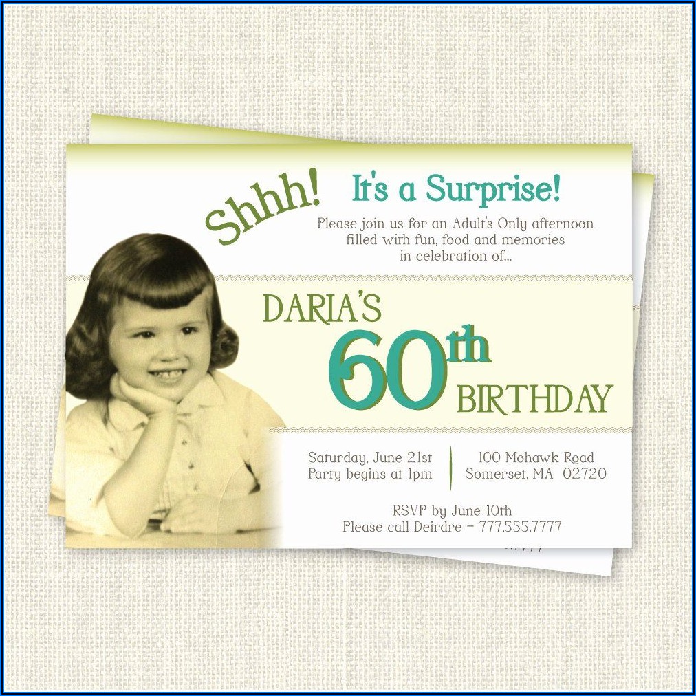 60th Surprise Birthday Invitations Template