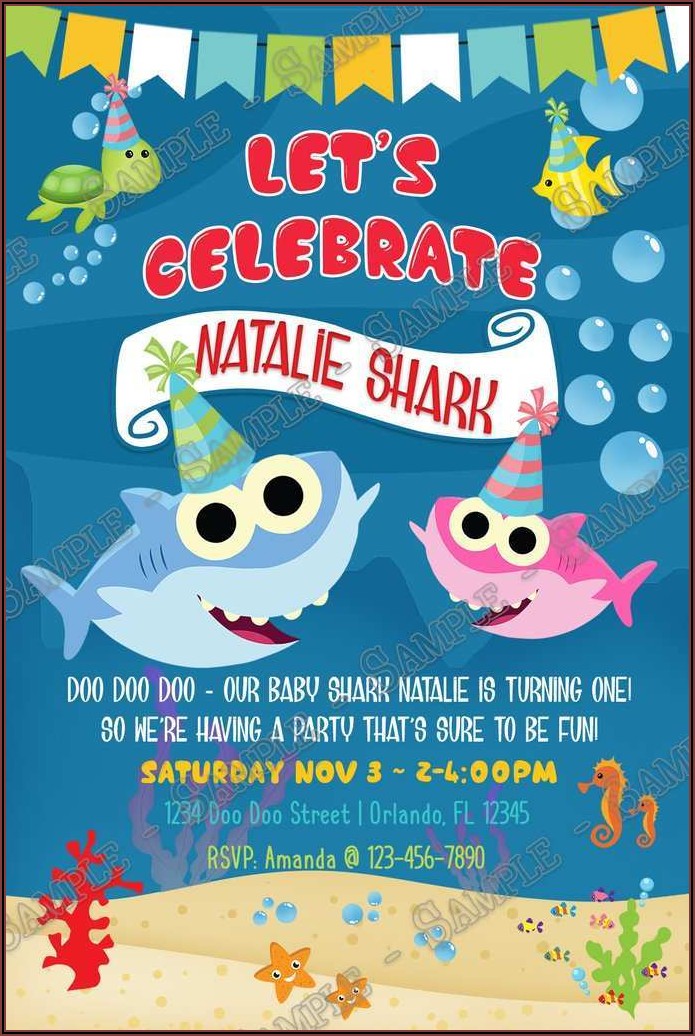 Baby Shark Birthday Invitation Free