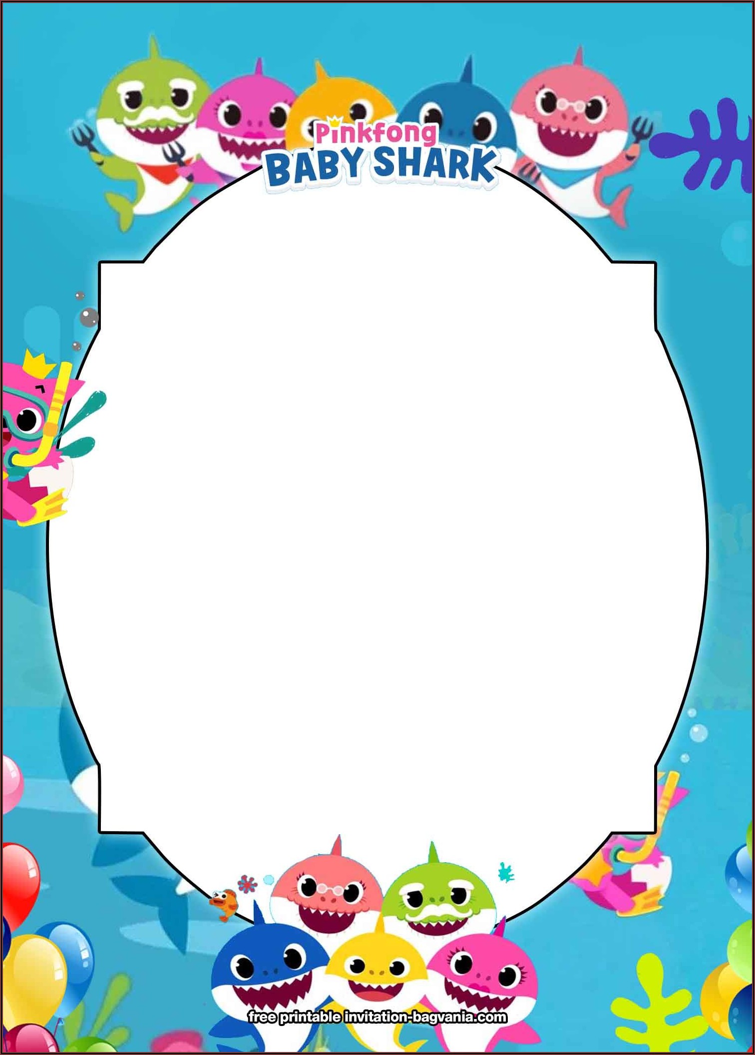 Baby Shark Birthday Invitations
