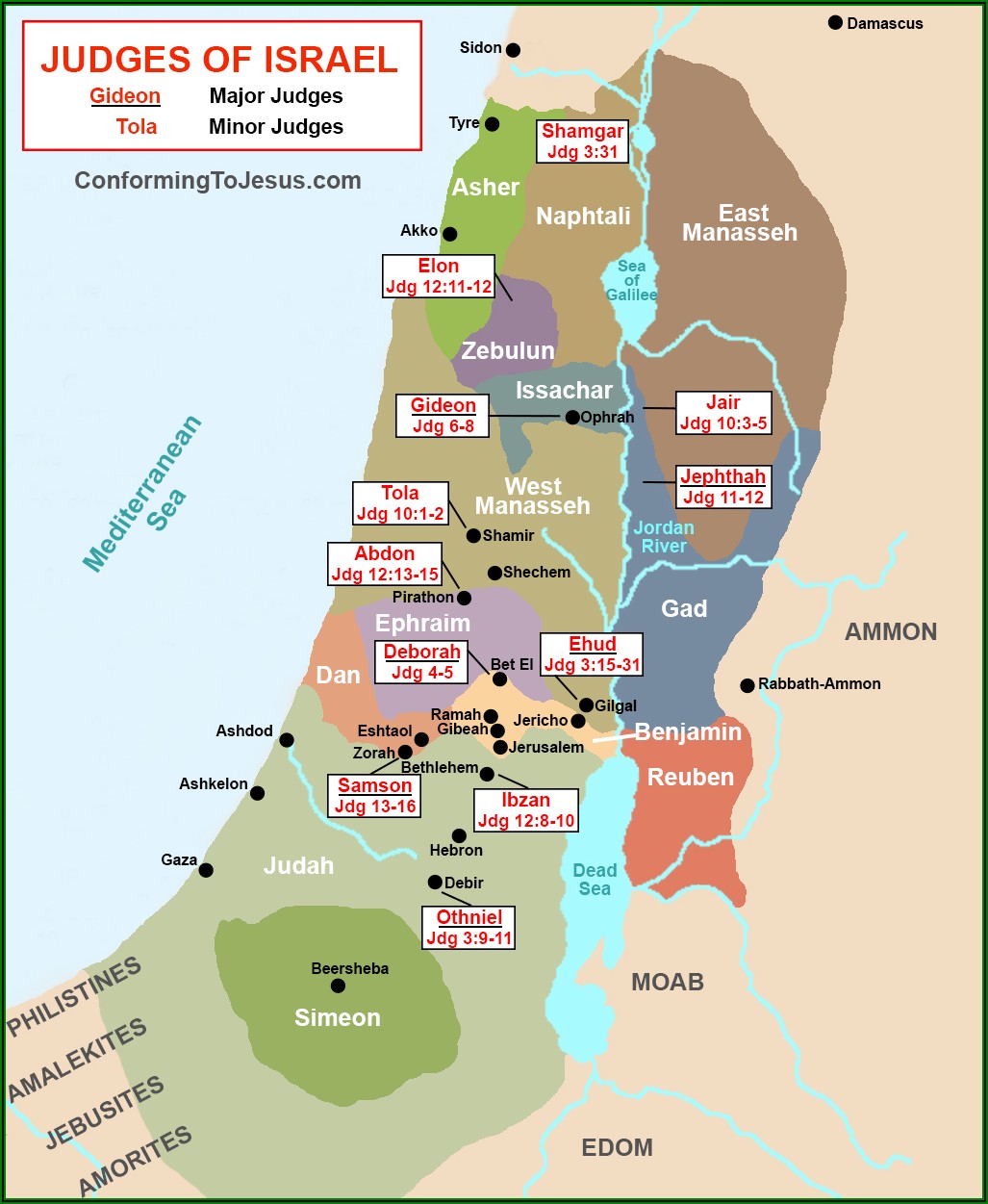 Biblical Map Of Israel Old Testament
