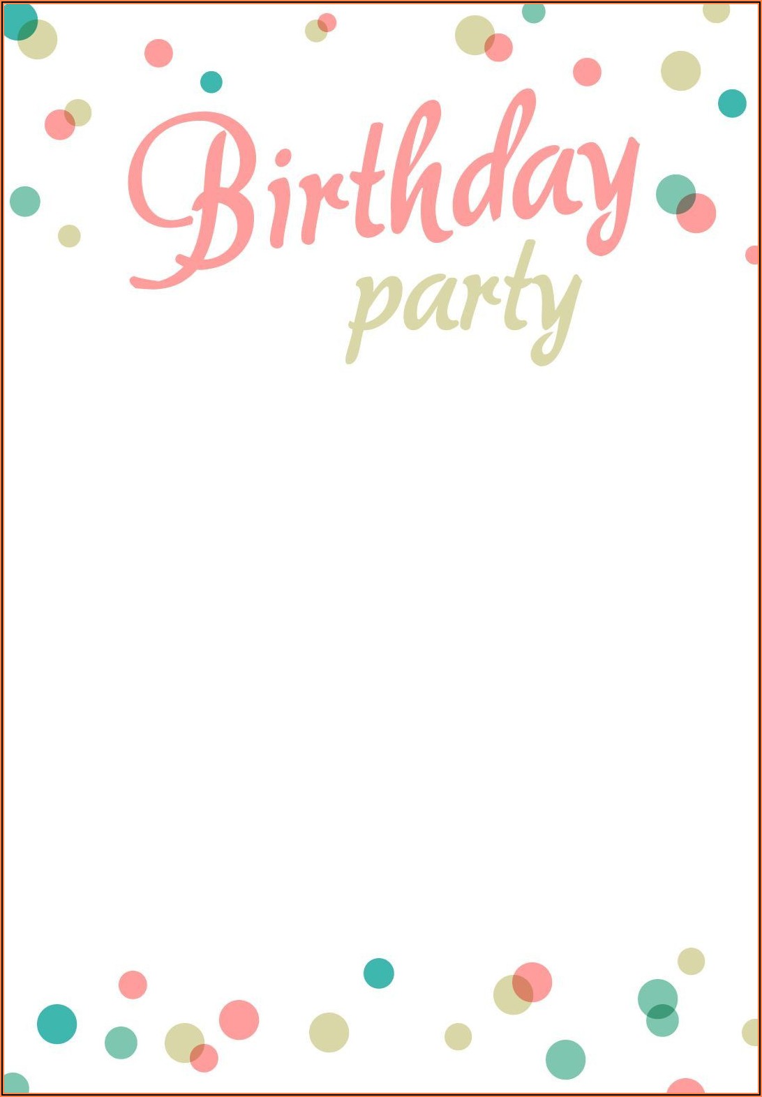 Birthday Invitation Templates Free Printable