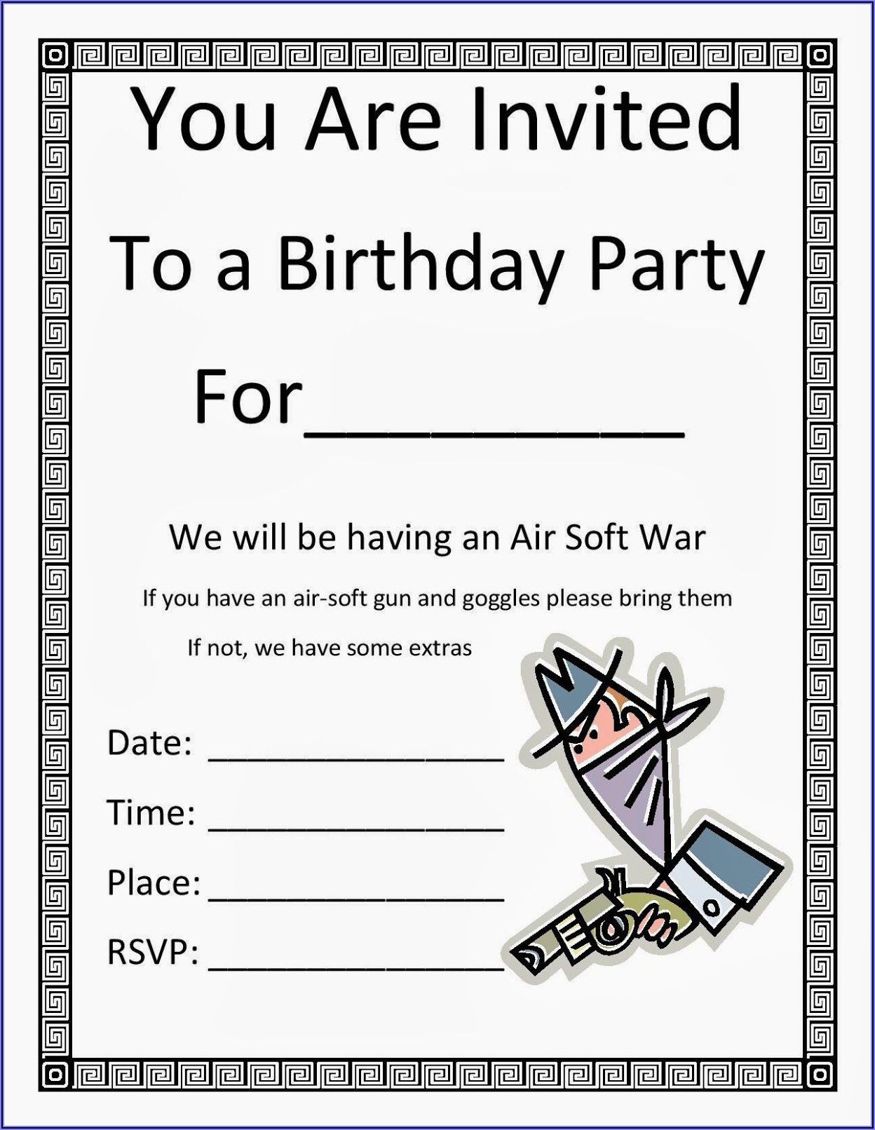Birthday Invite Template Free