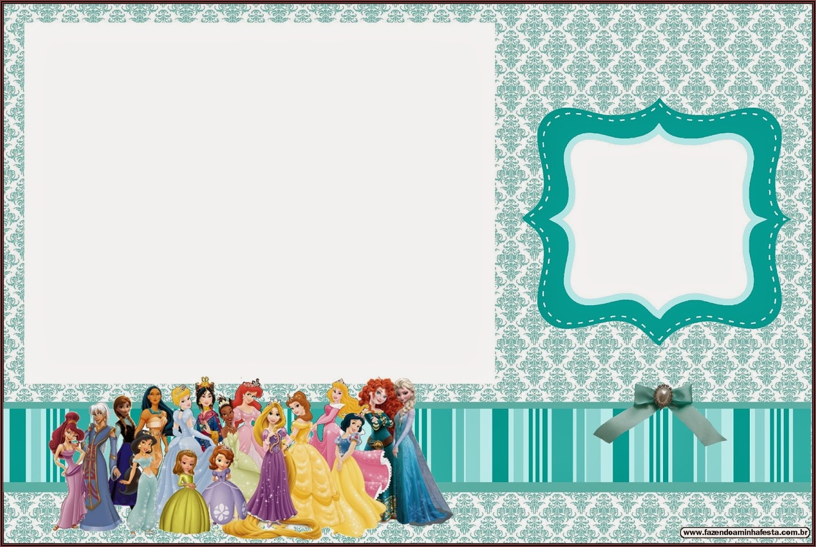 Blank Disney Princess Invitations