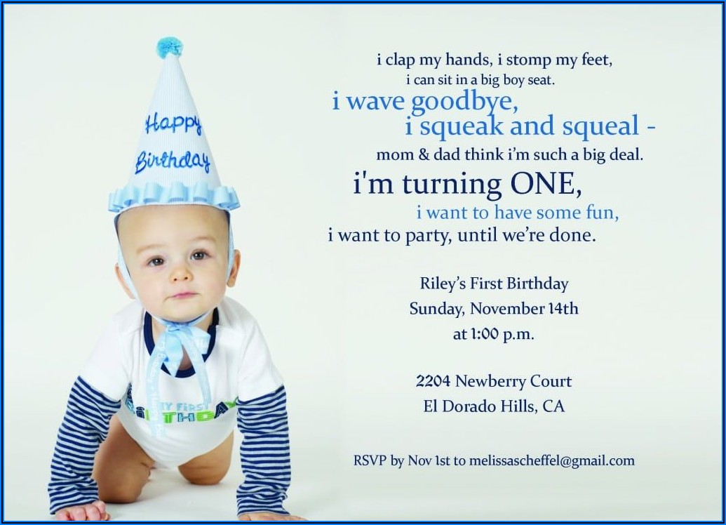 Boy 1st Birthday Invitation Wording