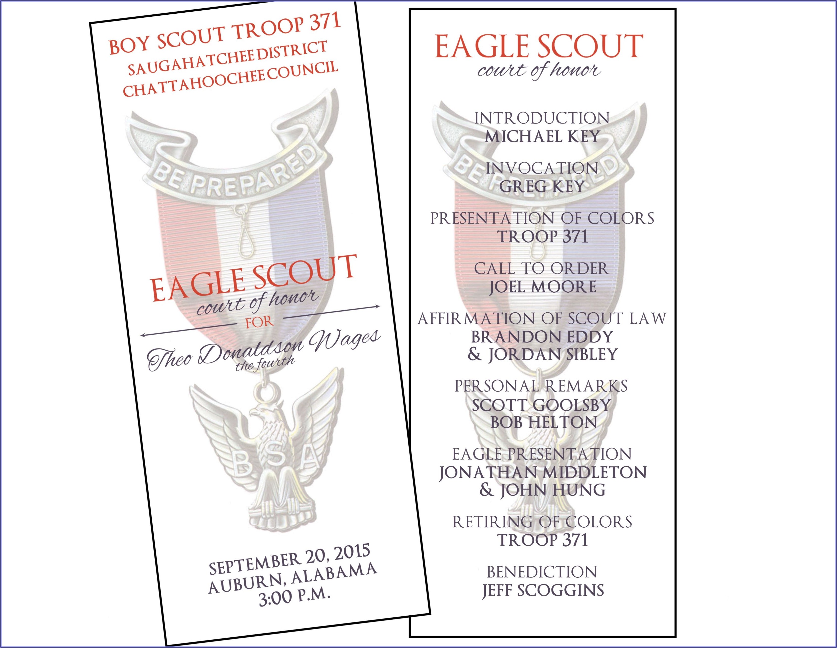 Boy Scout Court Of Honor Invitations