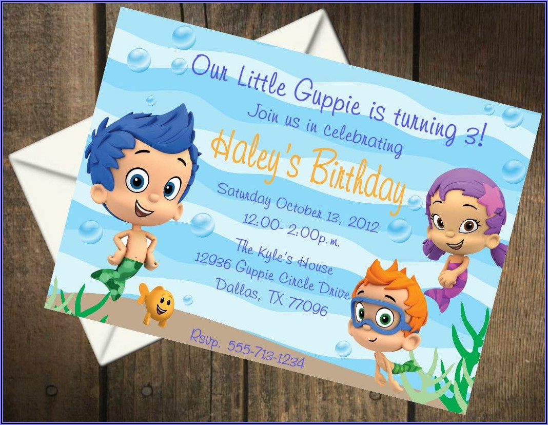 Bubble Guppies Party Invitations Templates