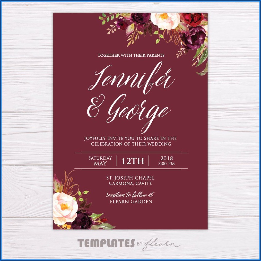 Burgundy Wedding Invitation Templates