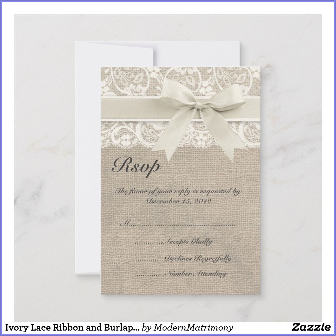 Burlap And Lace Wedding Cards