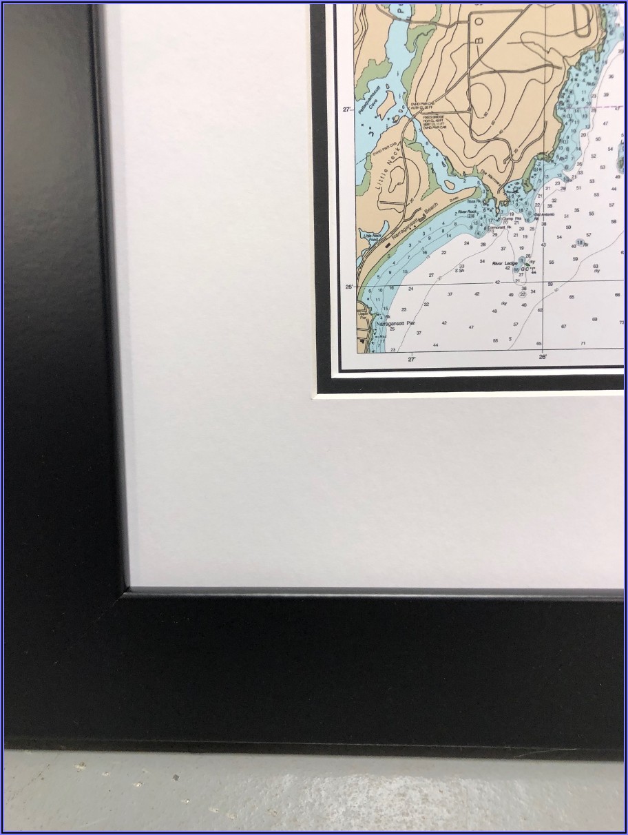 Cape Cod Nautical Chart Framed