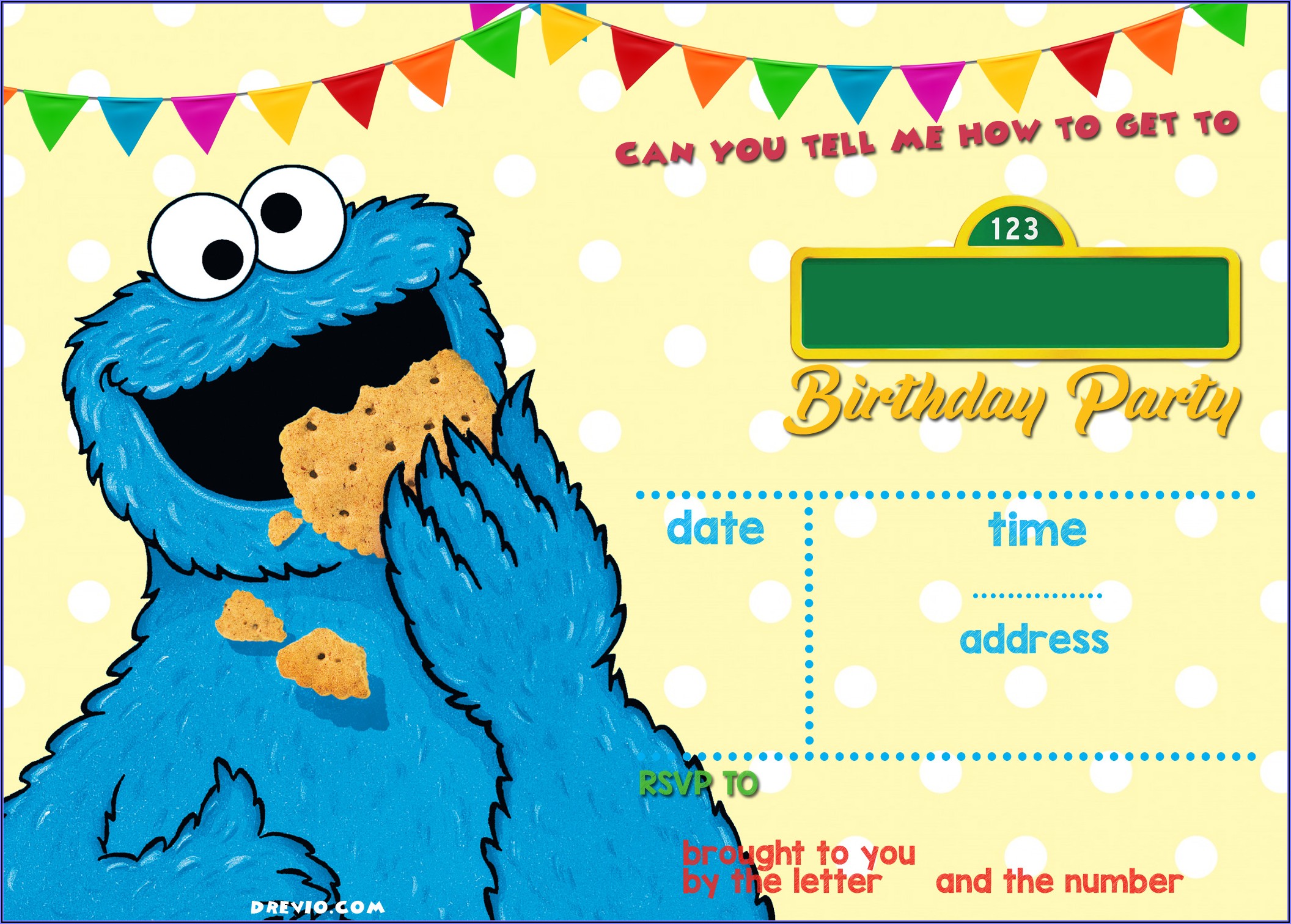 Cookie Monster Birthday Invitations Free