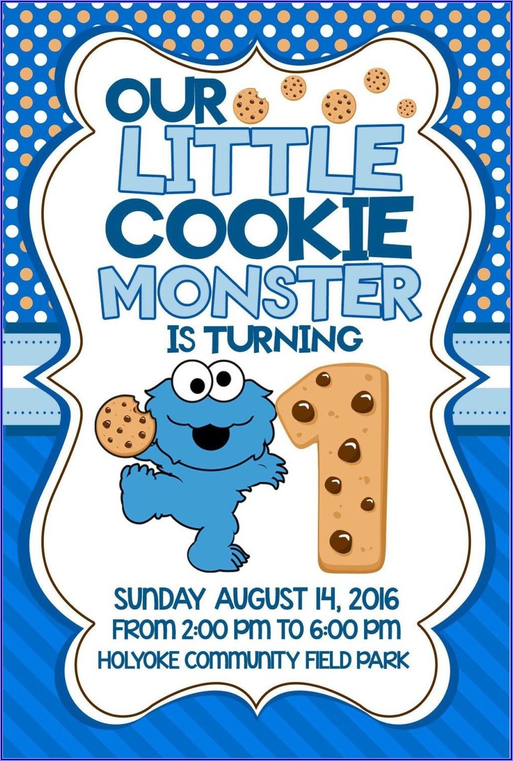 Cookie Monster Blank Invitations Template