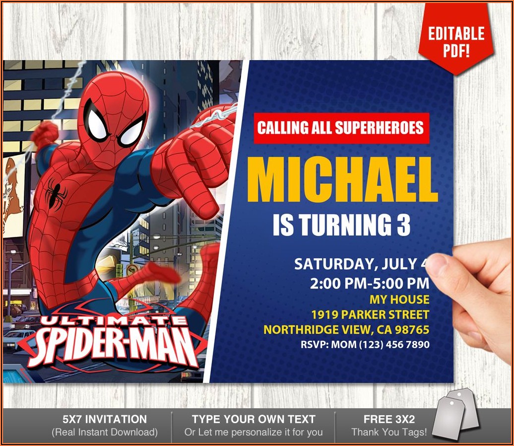 Create Spiderman Birthday Invitations Free