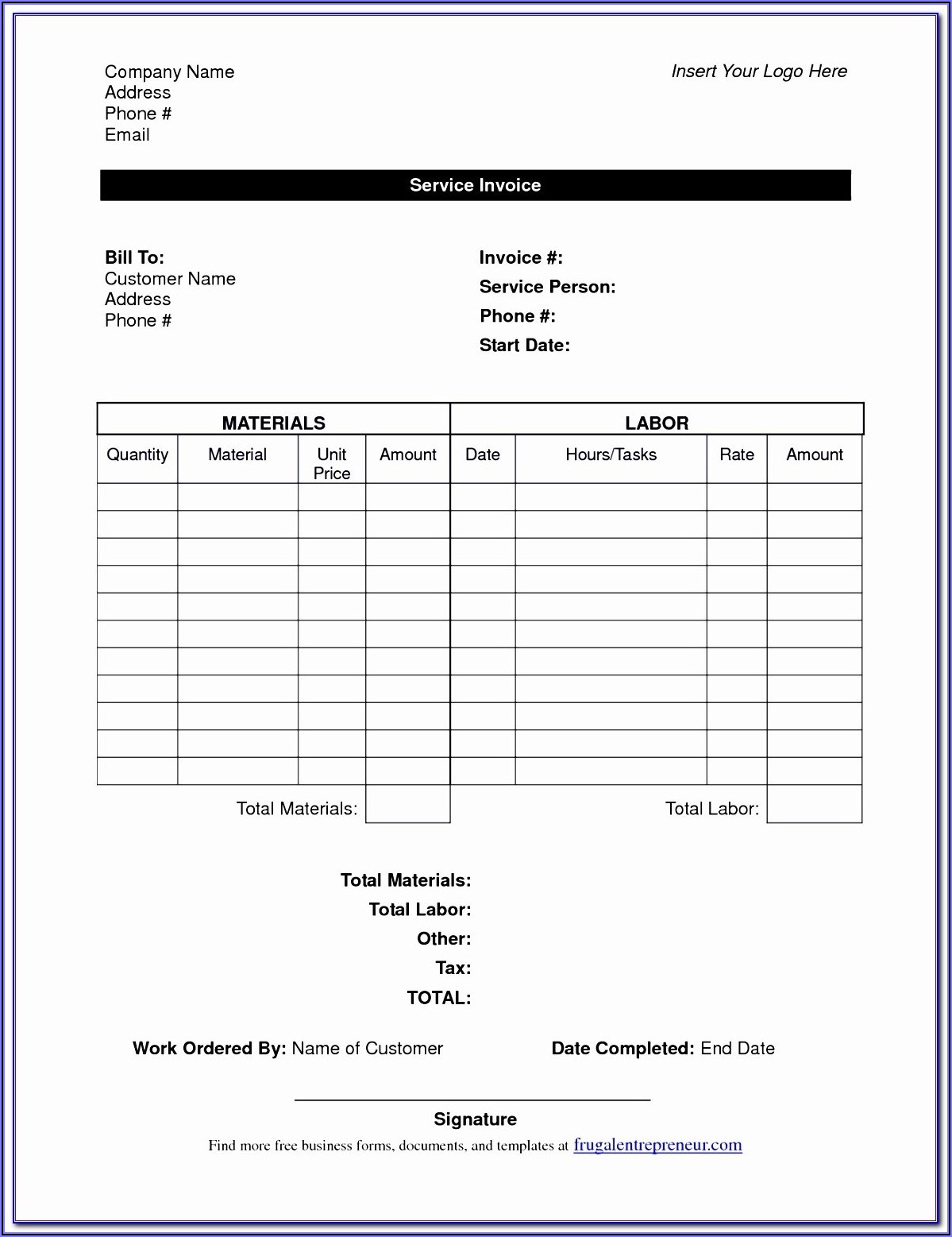 Deposition Invoice Template