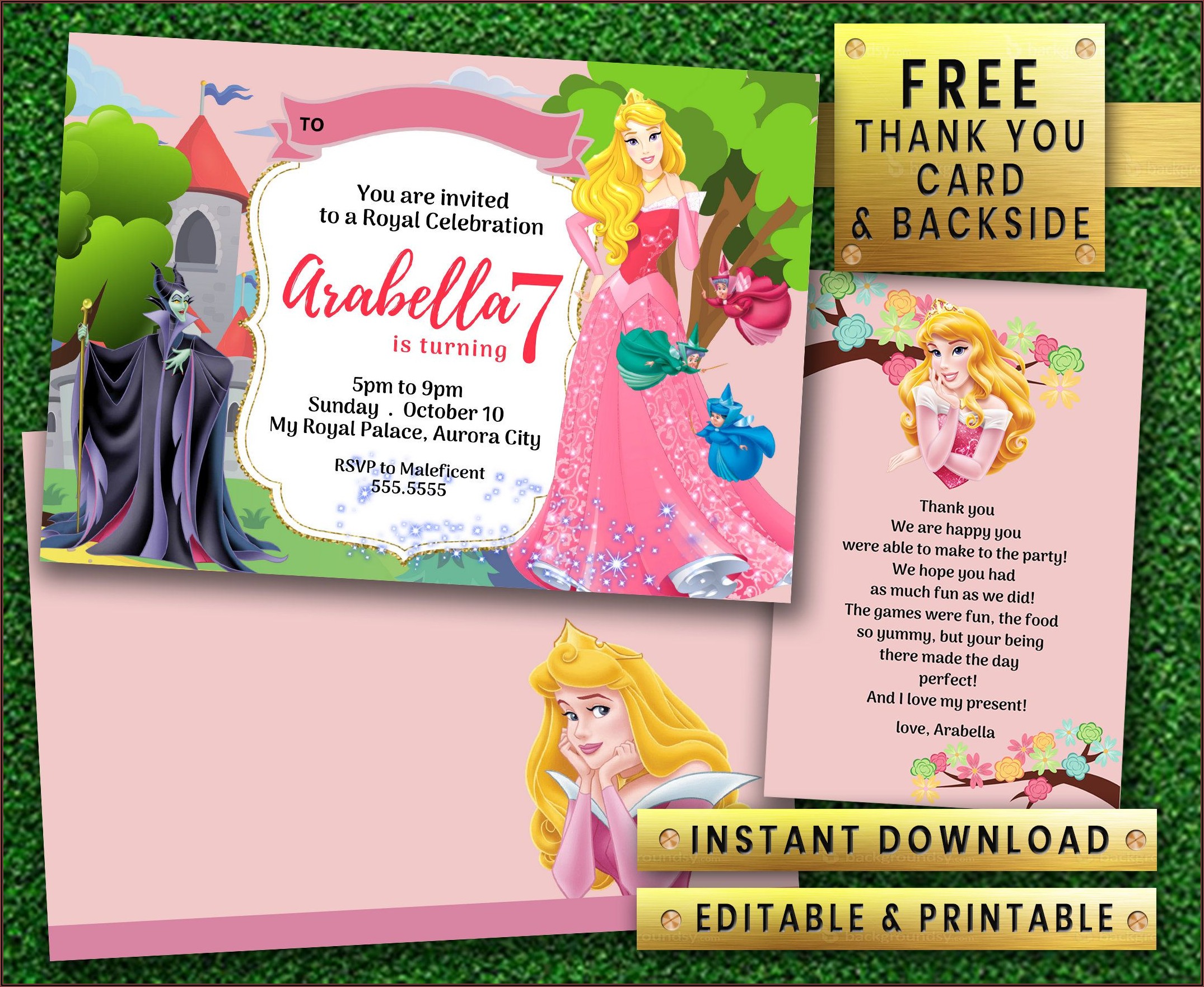 Disney Princess Birthday Invitations Editable
