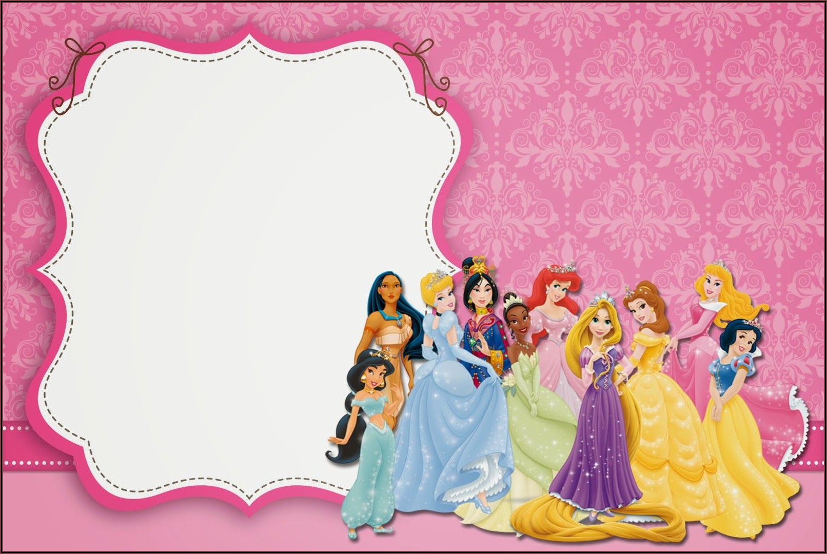 Disney Princess Party Invitations Free Printable