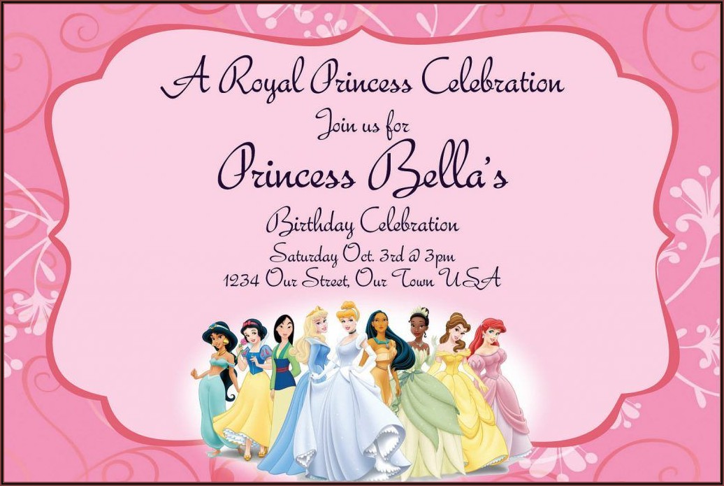 Disney Princess Party Invitations Free