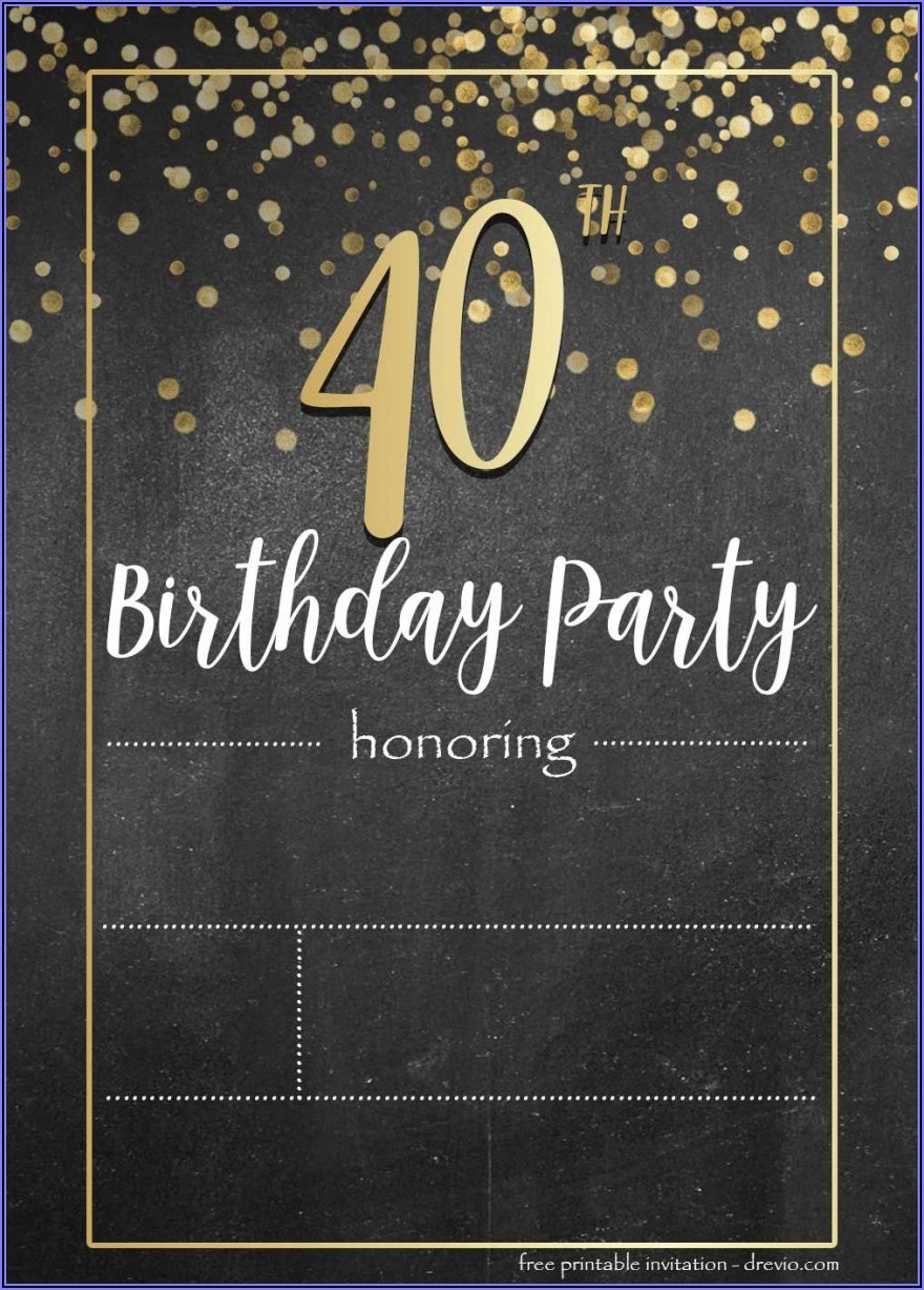 Free 40Th Birthday Invitations Templates