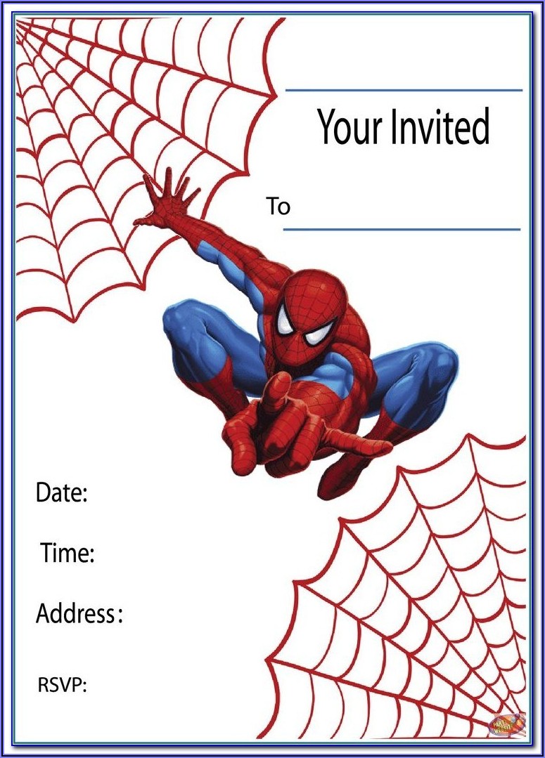 Editable Birthday Invitations Templates Free Spiderman