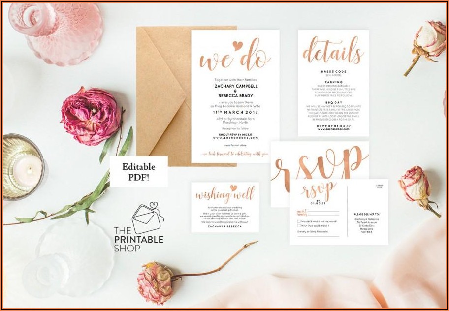 Editable Floral Wedding Invitation Templates Free Download