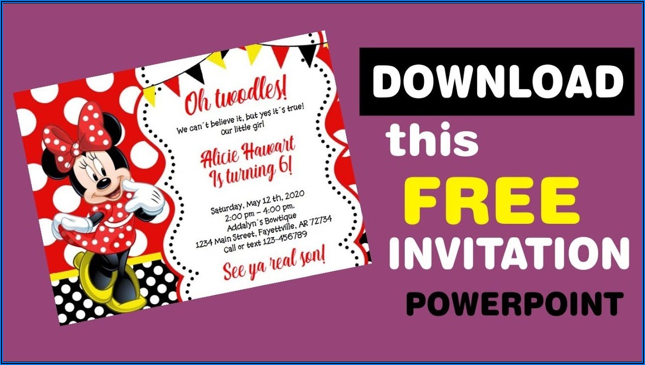 Editable Minnie Mouse Birthday Invitations Free