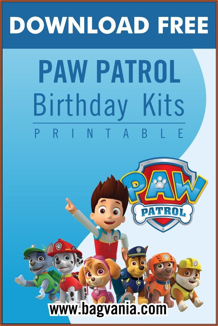 Editable Paw Patrol Birthday Invitation Template Free
