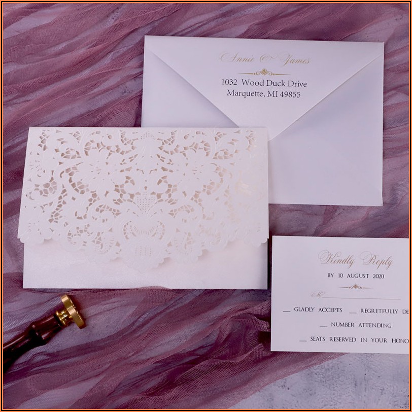 Elegant Gold And Ivory Wedding Invitations