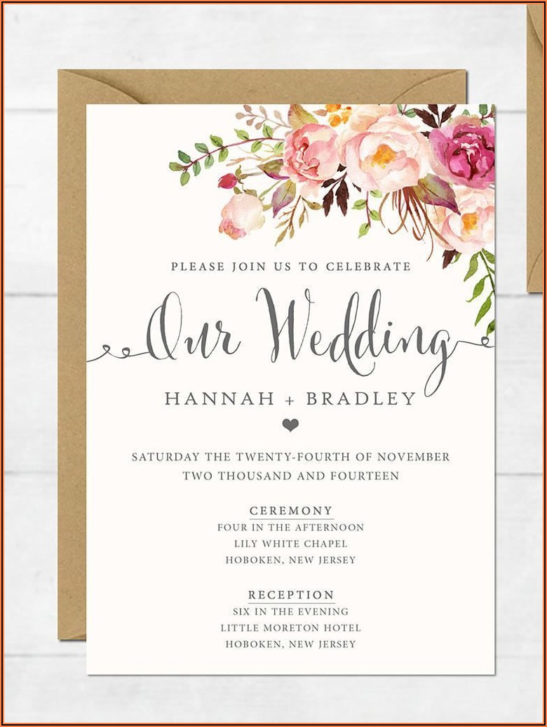 Elegant Wedding Invitations Templates Free