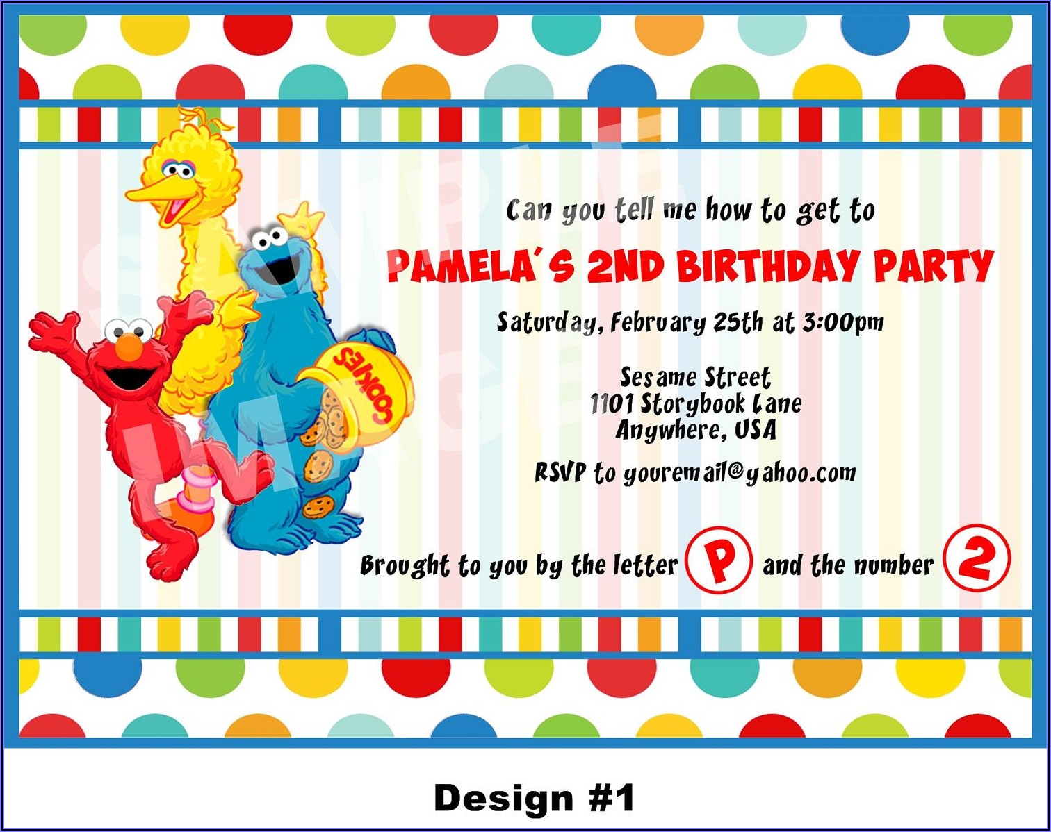 Elmo And Cookie Monster Invitation Template
