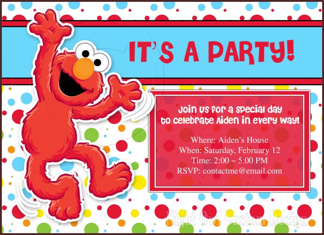 Elmo Personalized Invitations 1st Birthday