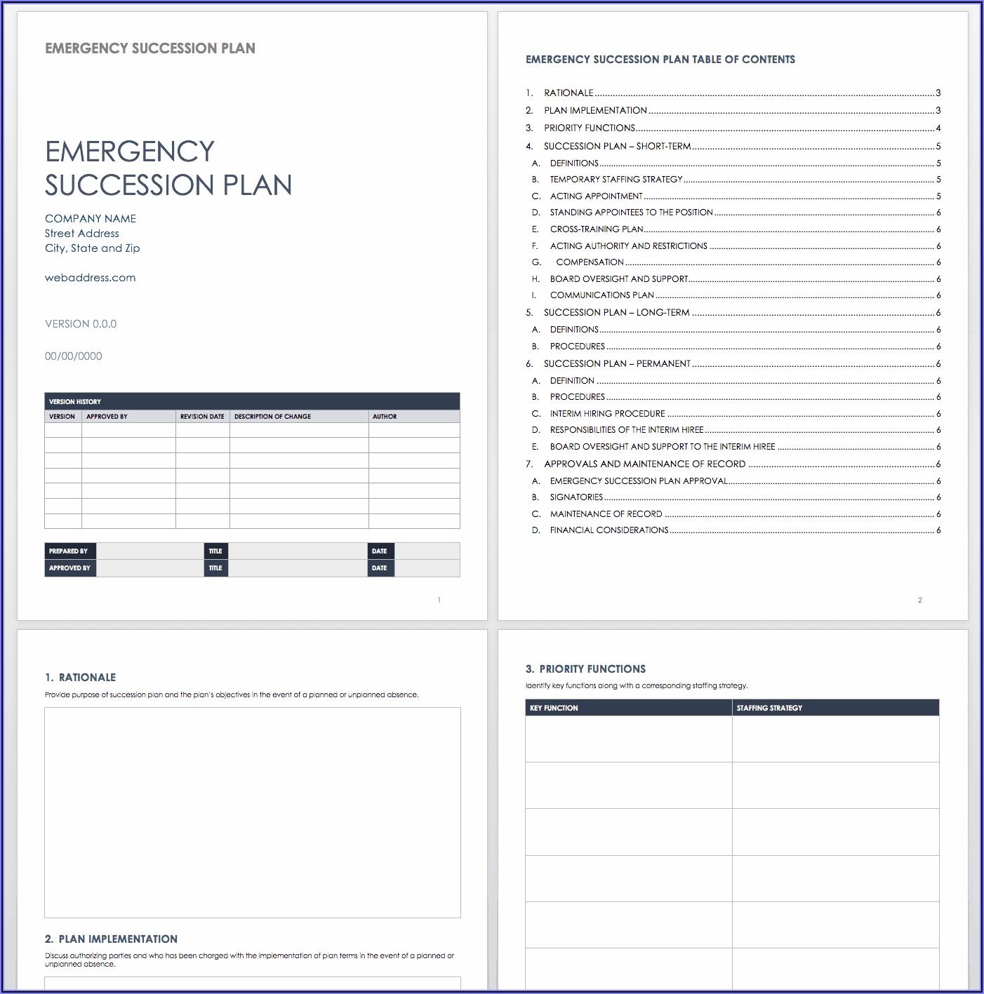 Emergency Ceo Succession Plan Template