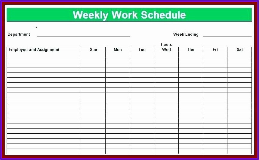 Employee Daily Work Schedule Template