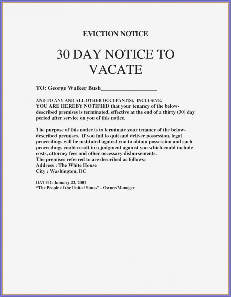 Eviction Notice Template Free