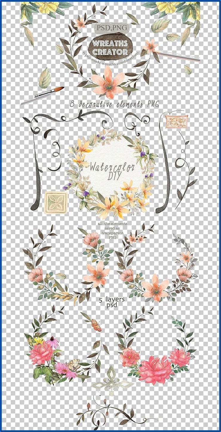 Floral Wedding Invitation Cover Design