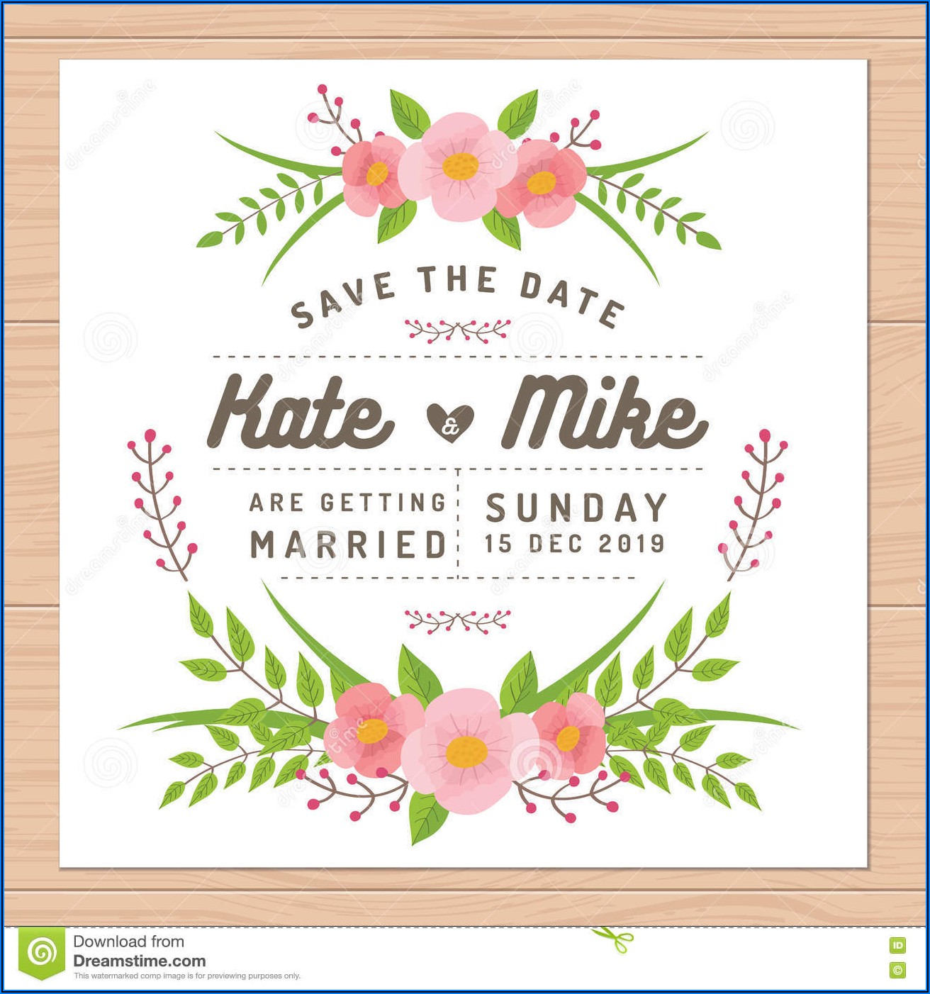 Flower Wedding Invitation Vector Free Download