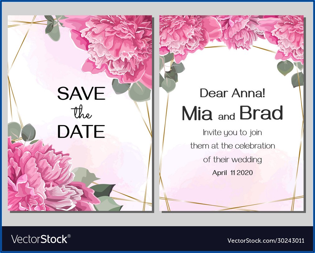 Flowers For Wedding Invitation Vector