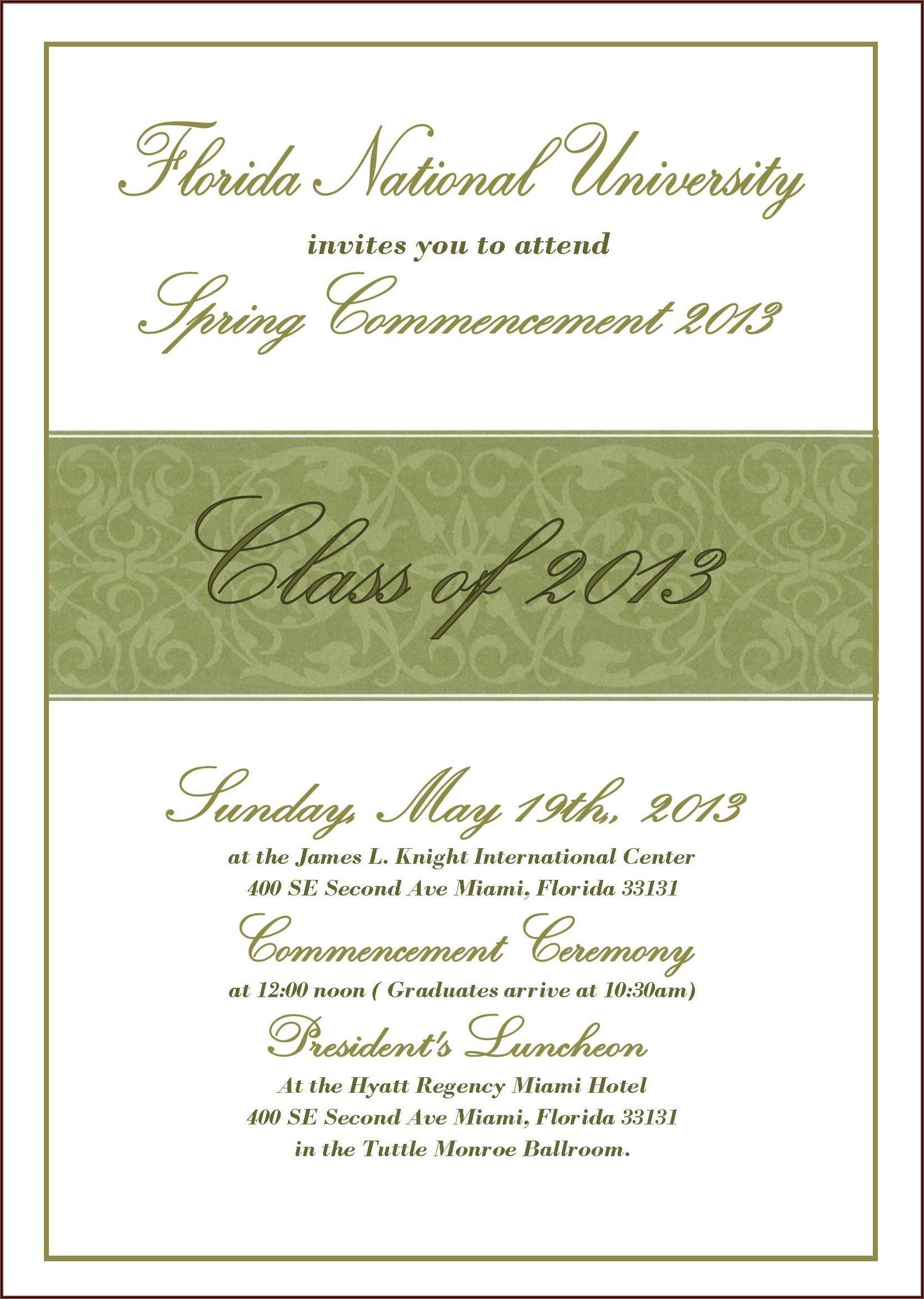 Formal Invitation Card Graduation Ceremony