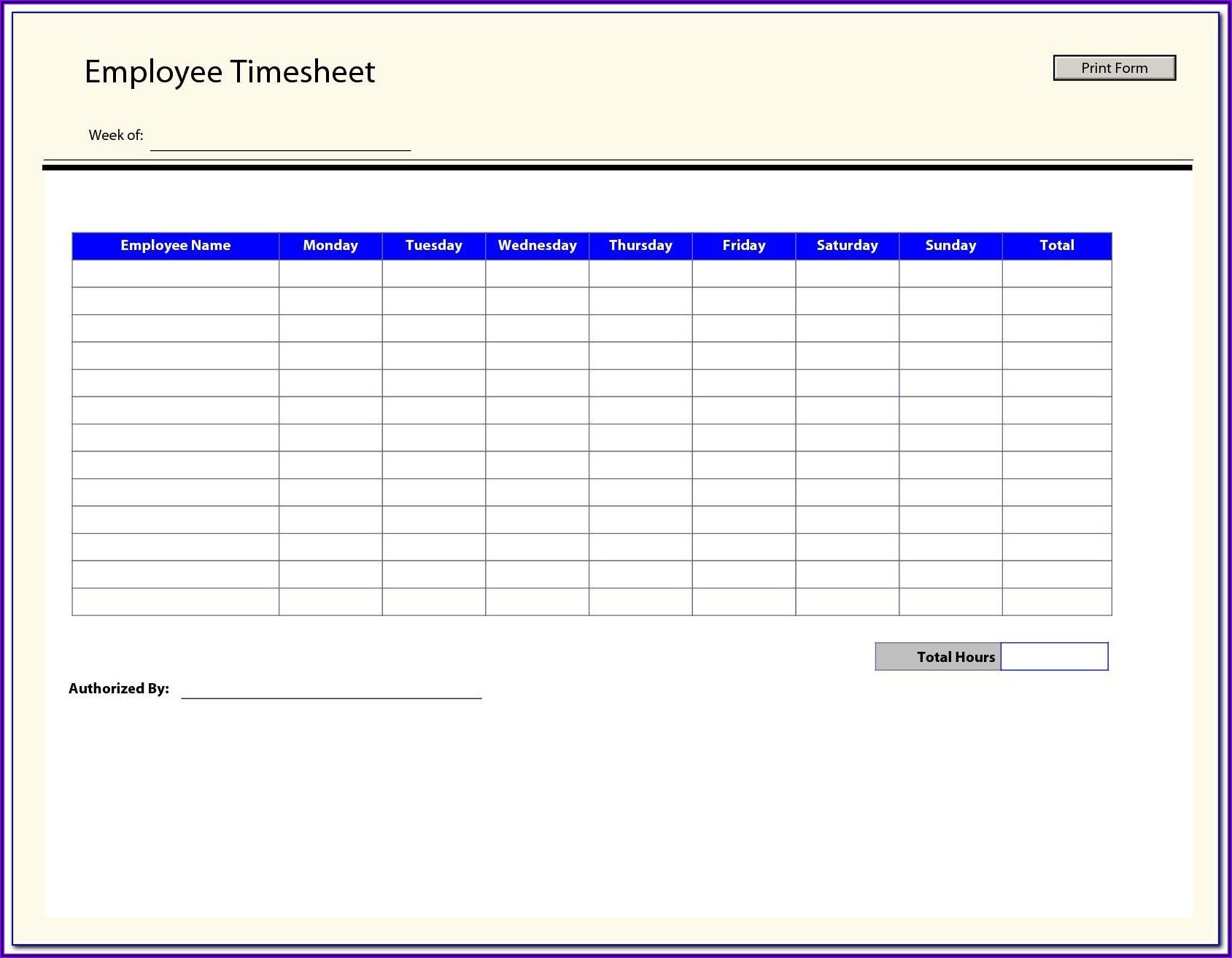 Free Bi Monthly Timesheet Template Excel